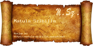 Matula Szibilla névjegykártya